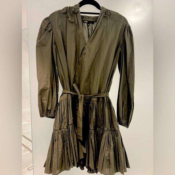 Maje Dresses & Skirts - Maje Green Tiered Ruffled Mini Sundress